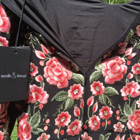 Vintage needle &thread embroidered Dress with under slip - Picture 8 of 12